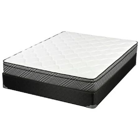 Queen Euro Top Innerspring Mattress and 7" Tan Foundation